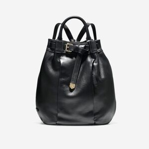 COLE HAAN  Emery black leather backpack
